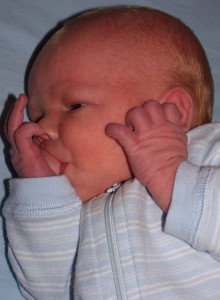 baby Josiah sucking thumb