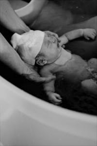 baby Kenslea in herbal bath