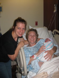 doula Delilah with Amy and baby Christopher